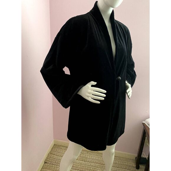 VTG Victoria’s Secret Collection Velvet Duster Coat Jacket MEDIUM Chinoiserie - Picture 5 of 13